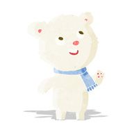 cartoon polar bear wearing scarf