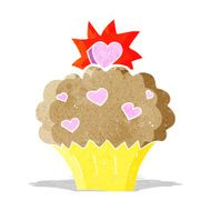 cartoon love heart cupcake N3
