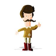 cartoon old man in poor clothes N2