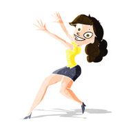 cartoon happy woman jumping N3