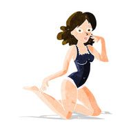 cartoon woman in lingerie N13