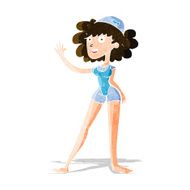 cartoon swimmer woman N3