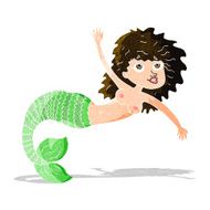 cartoon waving mermaid