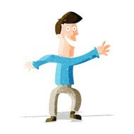 cartoon happy man dancing N10