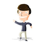 cartoon happy man pointing N16