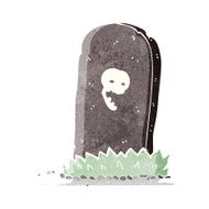 cartoon spooky grave N16