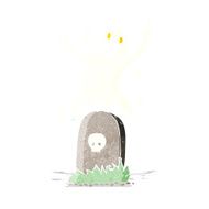 cartoon ghost rising from grave N17