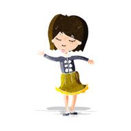 cartoon waving woman N27