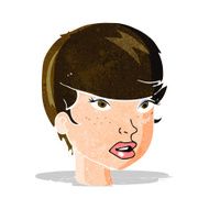 cartoon pretty female face N19