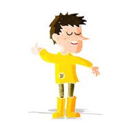 cartoon poor boy with positive attitude N3