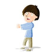 cartoon happy man showing N3