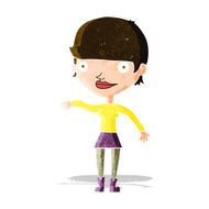 cartoon happy woman N66