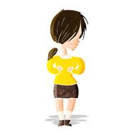 cartoon shy woman N10