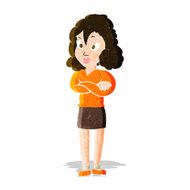 cartoon woman with crossed arms N9