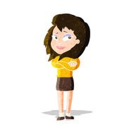cartoon woman with crossed arms N10