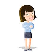 cartoon happy woman looking over N3