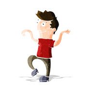 cartoon happy man doing funny dance N5