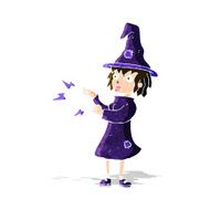 Cartoon Witch Casting Spell N8