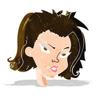 cartoon female face N36