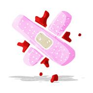cartoon bloody medical plaster N3