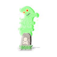 cartoon ghost rising from grave N18