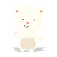 cartoon waving polar bear cub