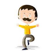 cartoon dancing man with mustache N3