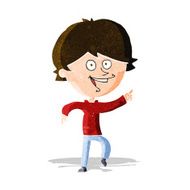 cartoon happy pointing man N5