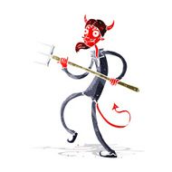 Cartoon Devil With Pitchfork N10