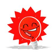 happy flashing red light bulb cartoon N2