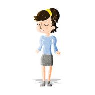 cartoon woman shrugging shoulders N99