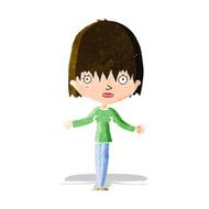 cartoon woman shrugging shoulders N100