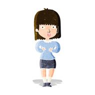 cartoon shocked woman N29