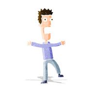 cartoon terrified man N89
