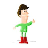 cartoon nervous man N45