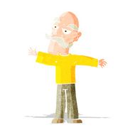cartoon old man spreading arms wide N2