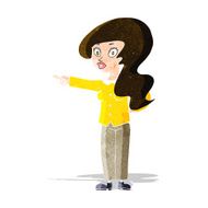 cartoon pretty woman pointing N10
