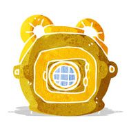 cartoon old deep sea diver helmet N3