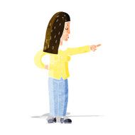 cartoon woman pointing N49