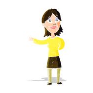 cartoon woman gesturing to show something N5