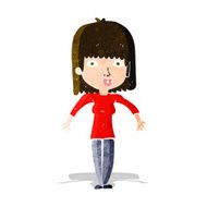 cartoon woman shrugging N13