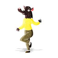 cartoon dancing werewolf woman N2