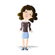 cartoon woman shrugging shoulders N104