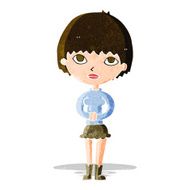 cartoon woman waiting patiently N3