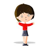 cartoon worried woman N20