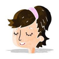 cartoon pretty female face N20