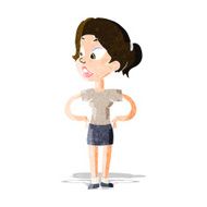 cartoon woman with hands on hips N45
