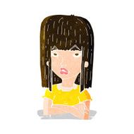 cartoon girl with folded arms N3