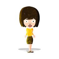 cartoon woman shrugging shoulders N106