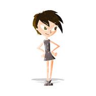 Cartoon Girl With Hands On Hips N9
